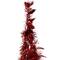 6ft. Pre-Lit Red Tinsel Artificial Pop-Up Christmas Tree, Clear Lights